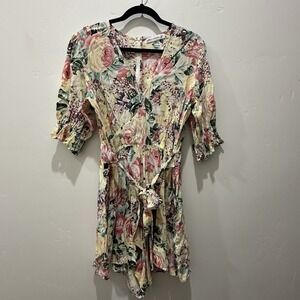Faithfull the Brand Anthropologie Venissa floral‎ Ana romper playsuit Size USA 8